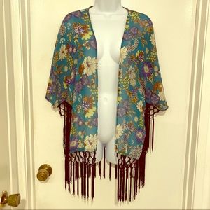 Double Zero Fringe Shawl Kimono